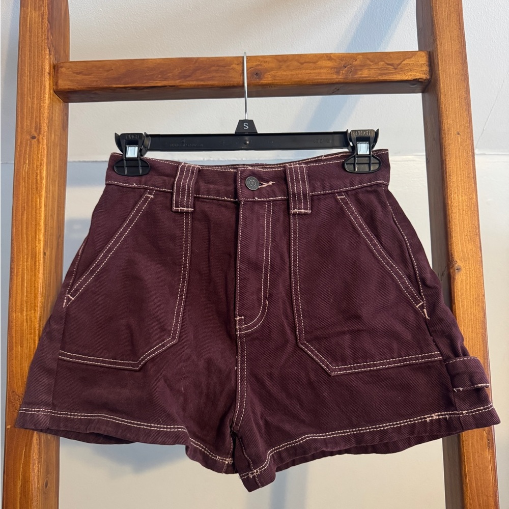 PacSun High Waist Burgundy Shorts